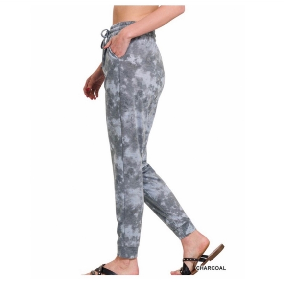 🧡6/$25🧡CHARCOAL GRAY TIE DYE JOGGERS-NEW - Picture 3 of 5